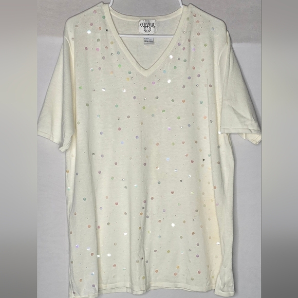 Cervelle Tops - Vintage Beaded Cervelle Top Size 1x